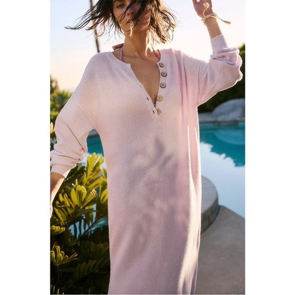 Free People Beach Hailee Knit Sweater Midi Dress in Lilac - Picture 1 of 6
